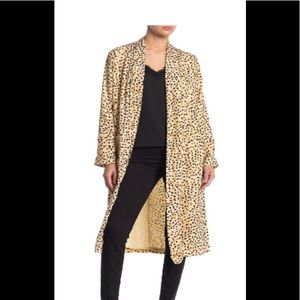 Cupcakes and Cashmere Arrianne Leo Dot duster leopard NEW long coat size XS